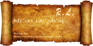 Röckl Lóránt névjegykártya